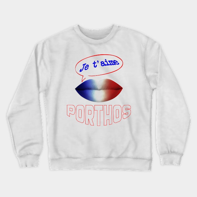 JE TAIME FRENCH KISS PORTHOS Crewneck Sweatshirt by ShamSahid